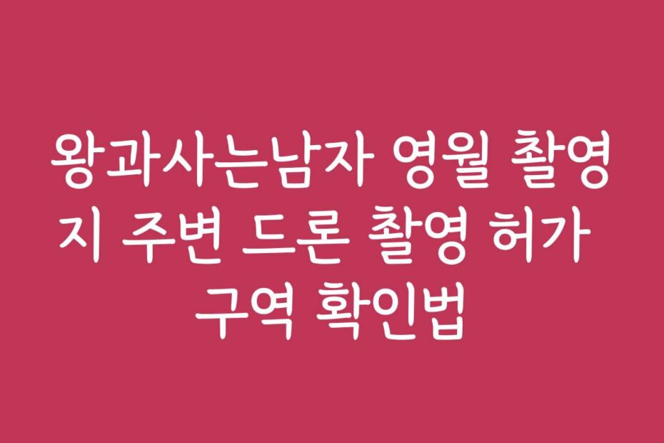 왕과사는남자 영월 촬영지 주변 드론 촬영 허가 구역 확인법