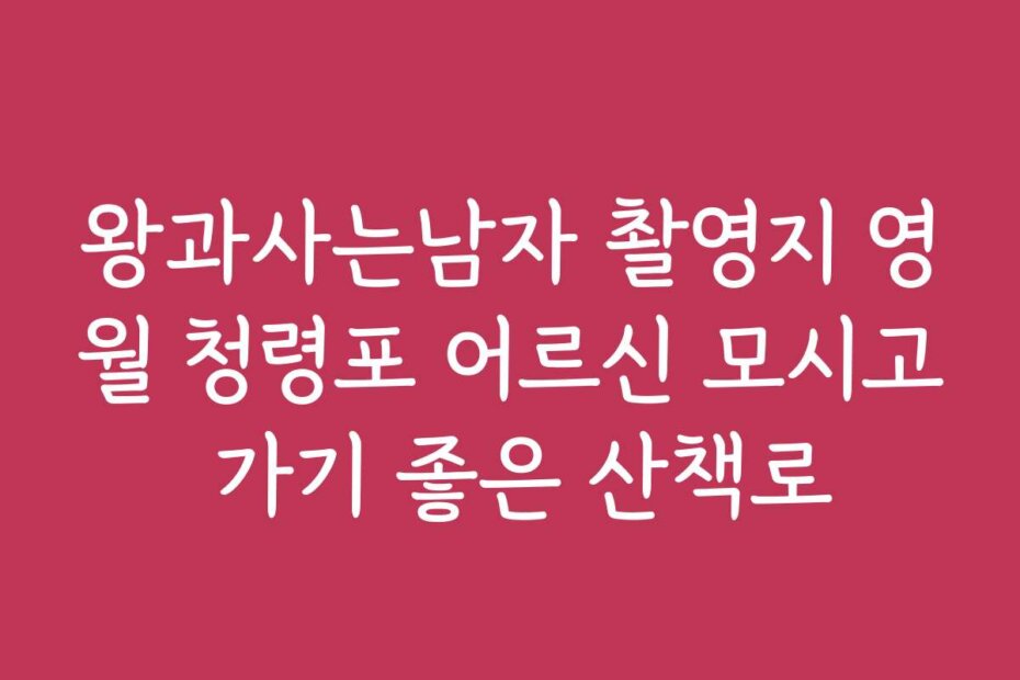 왕과사는남자 촬영지 영월 청령포 어르신 모시고 가기 좋은 산책로