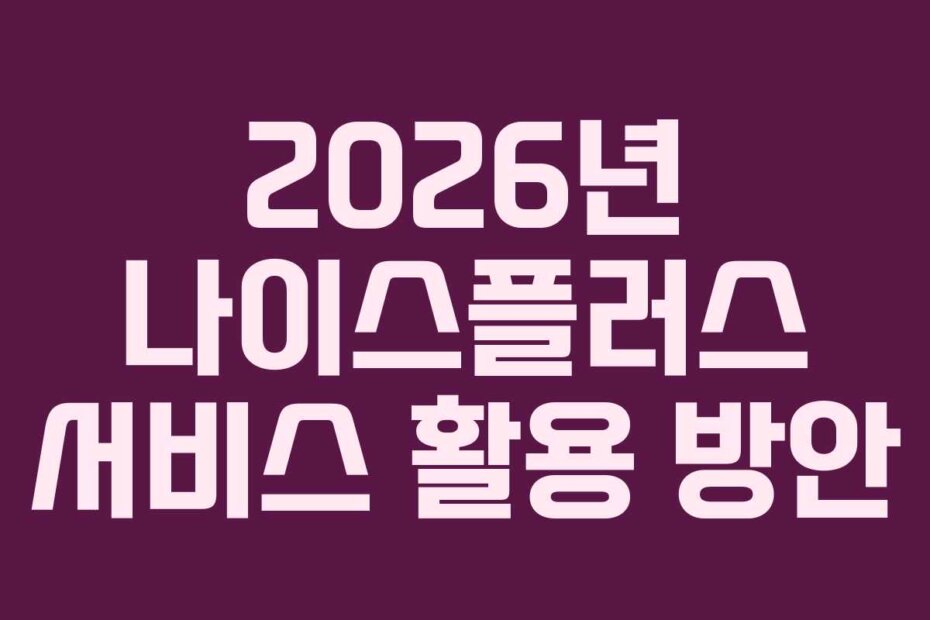 2026년 나이스플러스 서비스 활용 방안