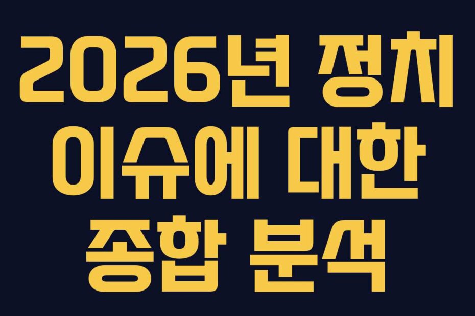 2026년 정치 이슈에 대한 종합 분석