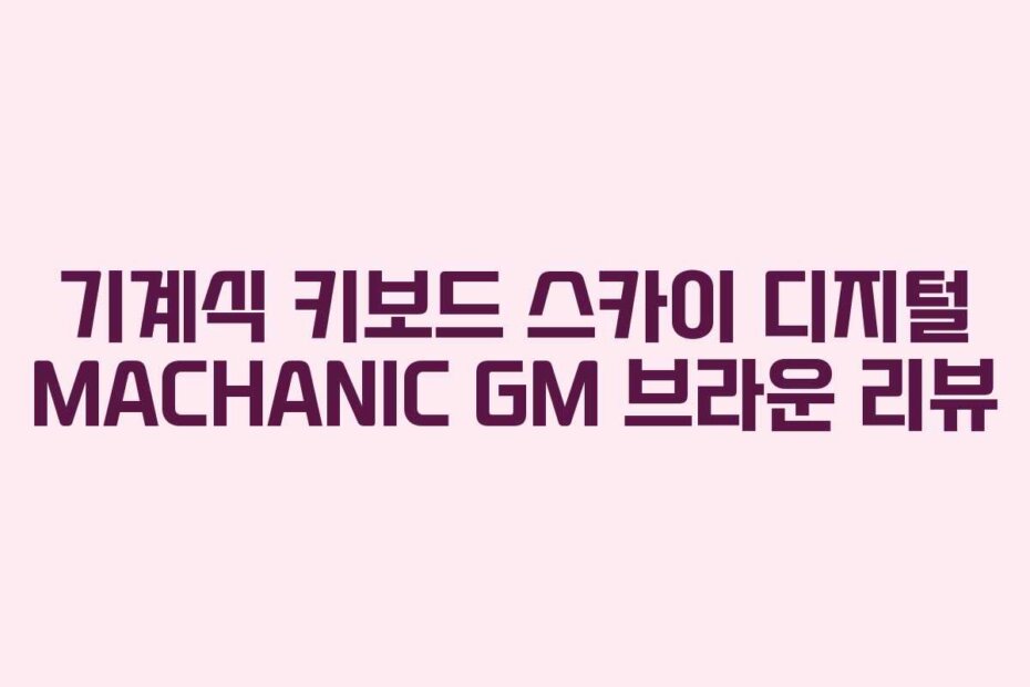 기계식 키보드 스카이 디지털 MACHANIC GM 브라운 리뷰