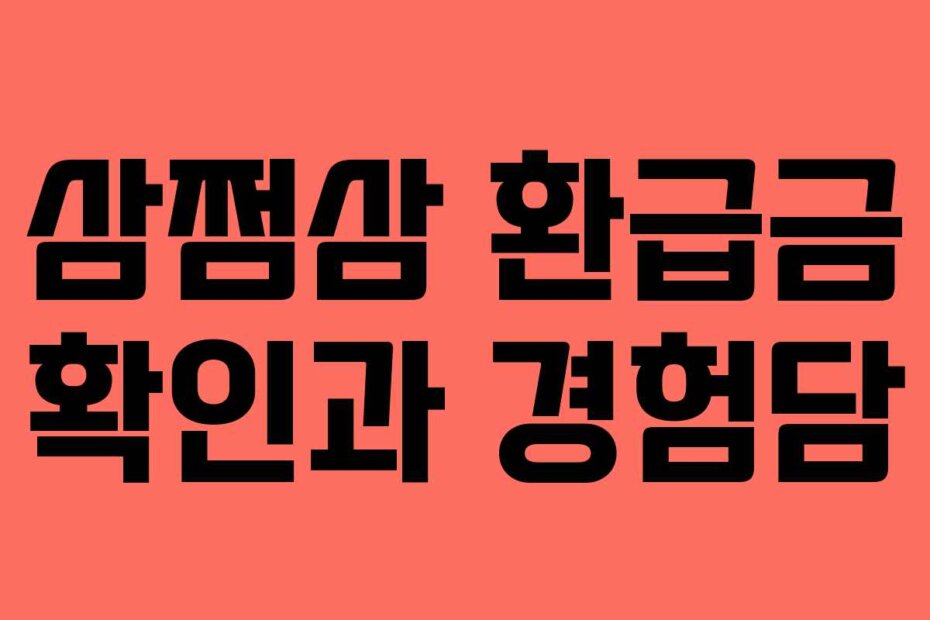 삼쩜삼 환급금 확인과 경험담