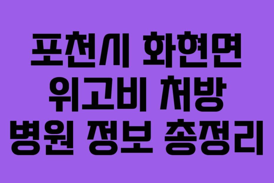 포천시 화현면 위고비 처방 병원 정보 총정리