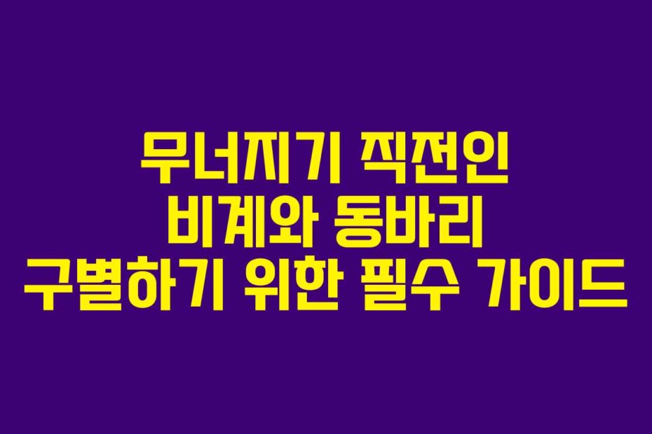 무너지기 직전인 비계와 동바리 구별하기 위한 필수 가이드