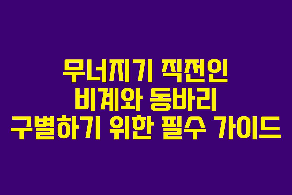 무너지기 직전인 비계와 동바리 구별하기 위한 필수 가이드