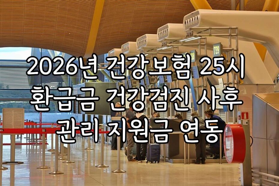2026년 건강보험 25시 환급금 건강검진 사후 관리 지원금 연동