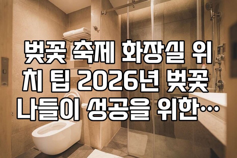 벚꽃 축제 화장실 위치 팁 2026년 벚꽃 나들이 성공을 위한 화장실 확보