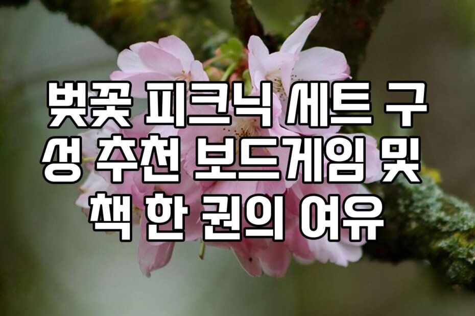 벚꽃 피크닉 세트 구성 추천 보드게임 및 책 한 권의 여유