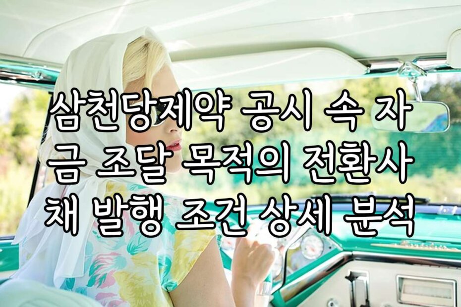 삼천당제약 공시 속 자금 조달 목적의 전환사채 발행 조건 상세 분석