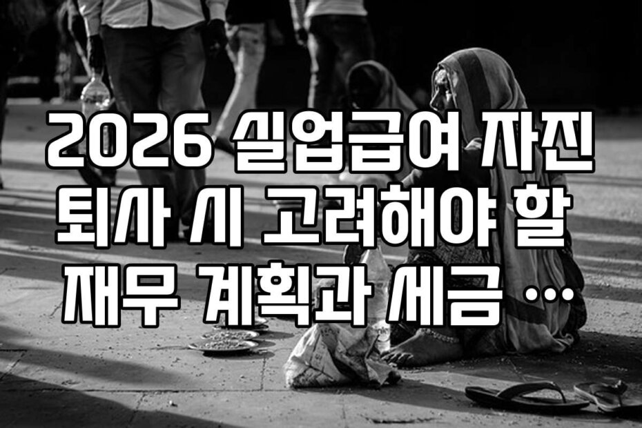 2026 실업급여 자진퇴사 시 고려해야 할 재무 계획과 세금 전략 안내