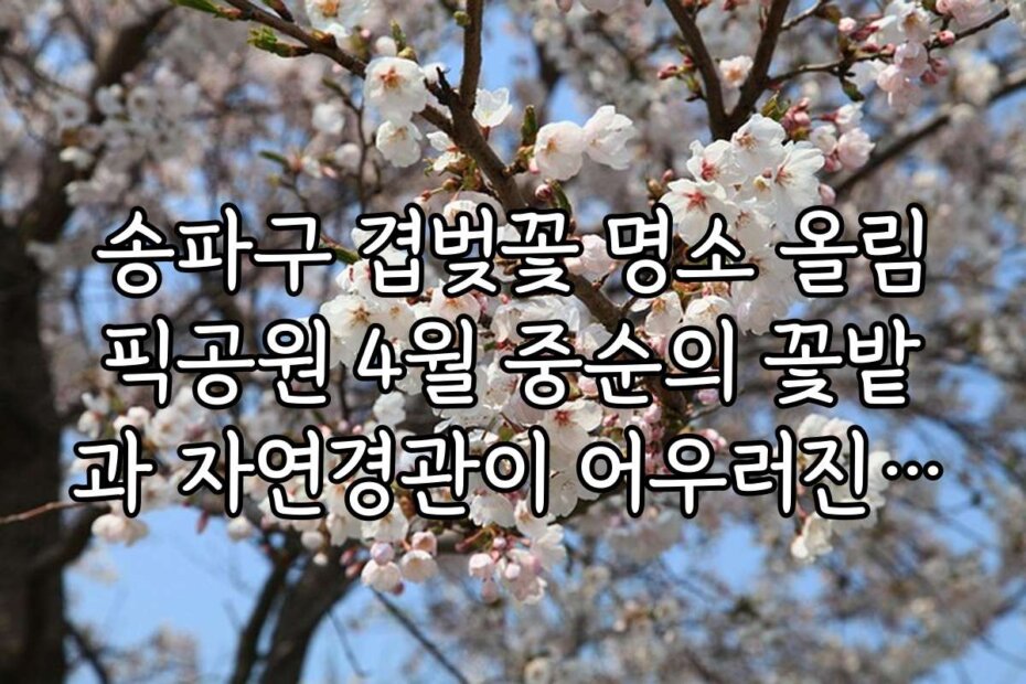 송파구 겹벚꽃 명소 올림픽공원 4월 중순의 꽃밭과 자연경관이 어우러진 풍경 소개