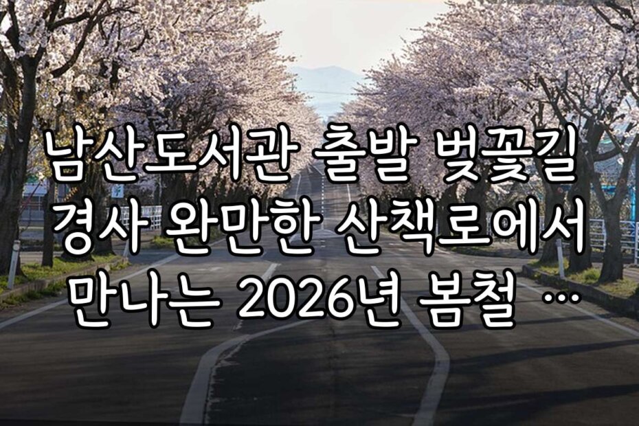 남산도서관 출발 벚꽃길 경사 완만한 산책로에서 만나는 2026년 봄철 인기 이벤트와 참여 방법