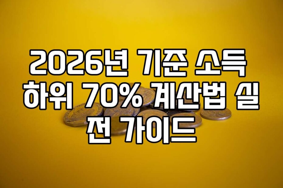 2026년 기준 소득 하위 70% 계산법 실전 가이드