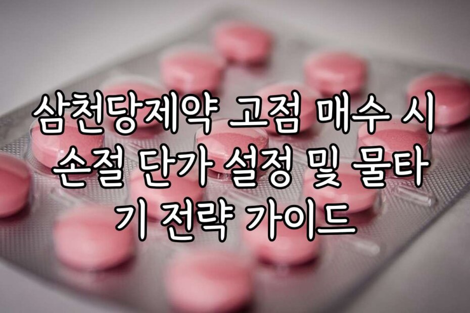 삼천당제약 고점 매수 시 손절 단가 설정 및 물타기 전략 가이드