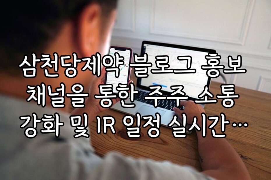 삼천당제약 블로그 홍보 채널을 통한 주주 소통 강화 및 IR 일정 실시간 확인
