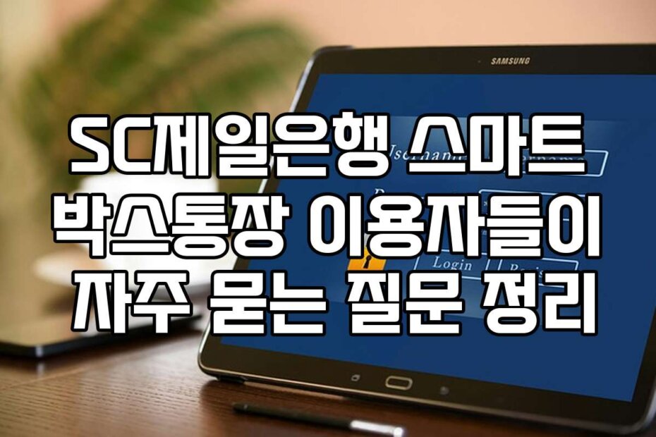 SC제일은행 스마트박스통장 이용자들이 자주 묻는 질문 정리