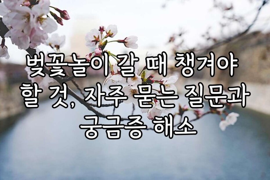 벚꽃놀이 갈 때 챙겨야 할 것, 자주 묻는 질문과 궁금증 해소