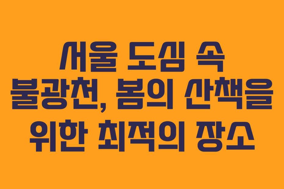 서울 도심 속 불광천, 봄의 산책을 위한 최적의 장소