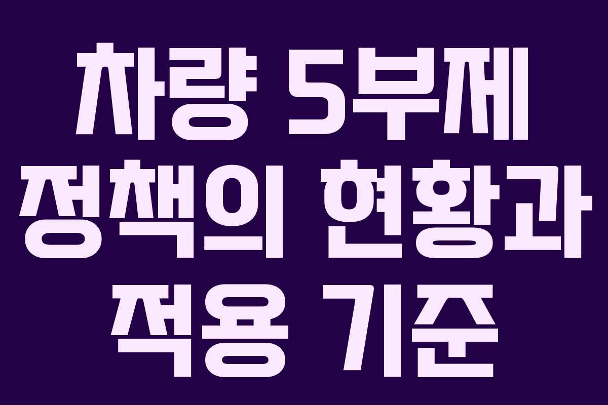 차량 5부제 정책의 현황과 적용 기준