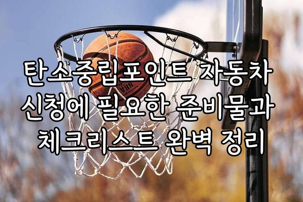 탄소중립포인트 자동차 신청에 필요한 준비물과 체크리스트 완벽 정리