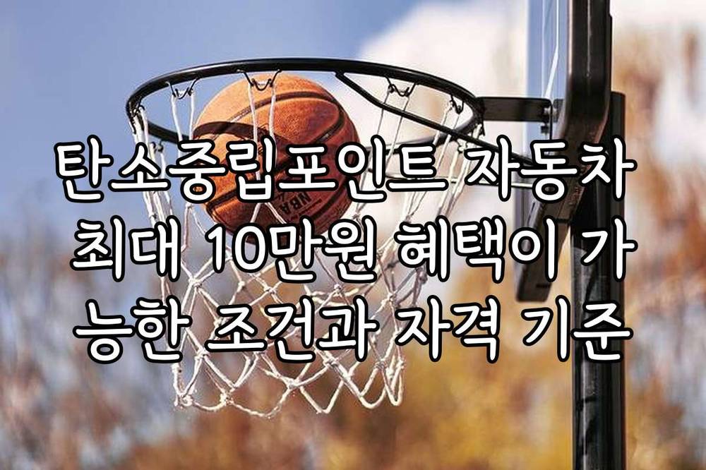 탄소중립포인트 자동차 최대 10만원 혜택이 가능한 조건과 자격 기준