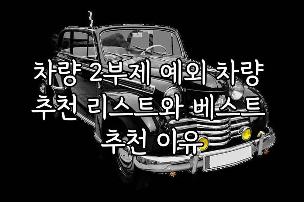 차량 2부제 예외 차량 추천 리스트와 베스트 추천 이유