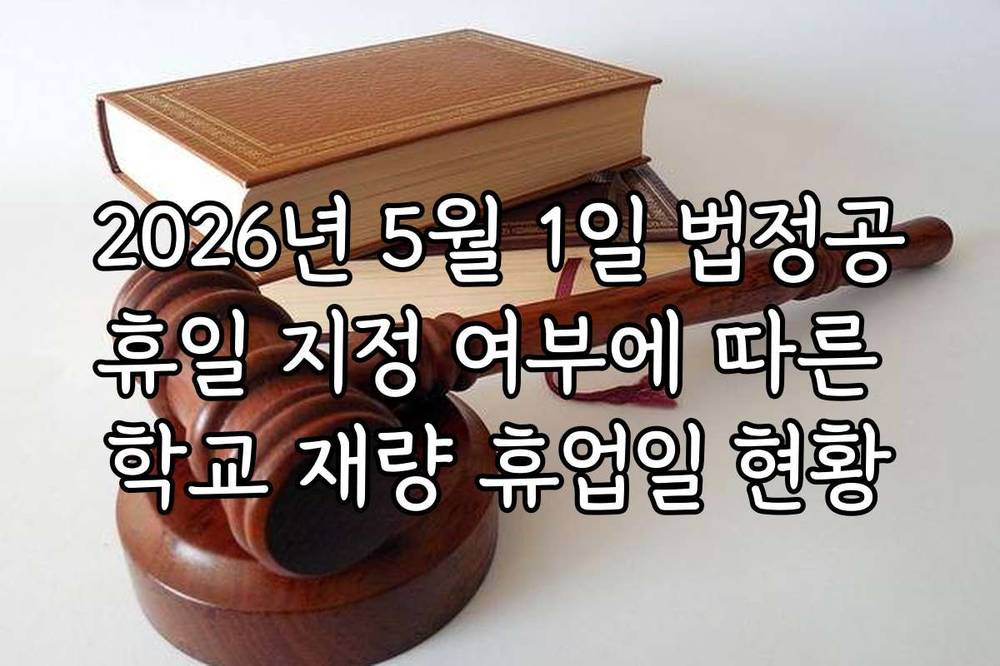 2026년 5월 1일 법정공휴일 지정 여부에 따른 학교 재량 휴업일 현황