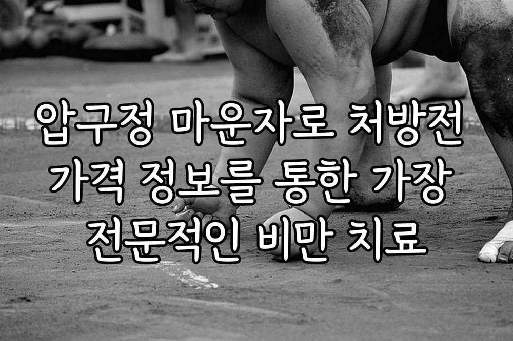 압구정 마운자로 처방전 가격 정보를 통한 가장 전문적인 비만 치료