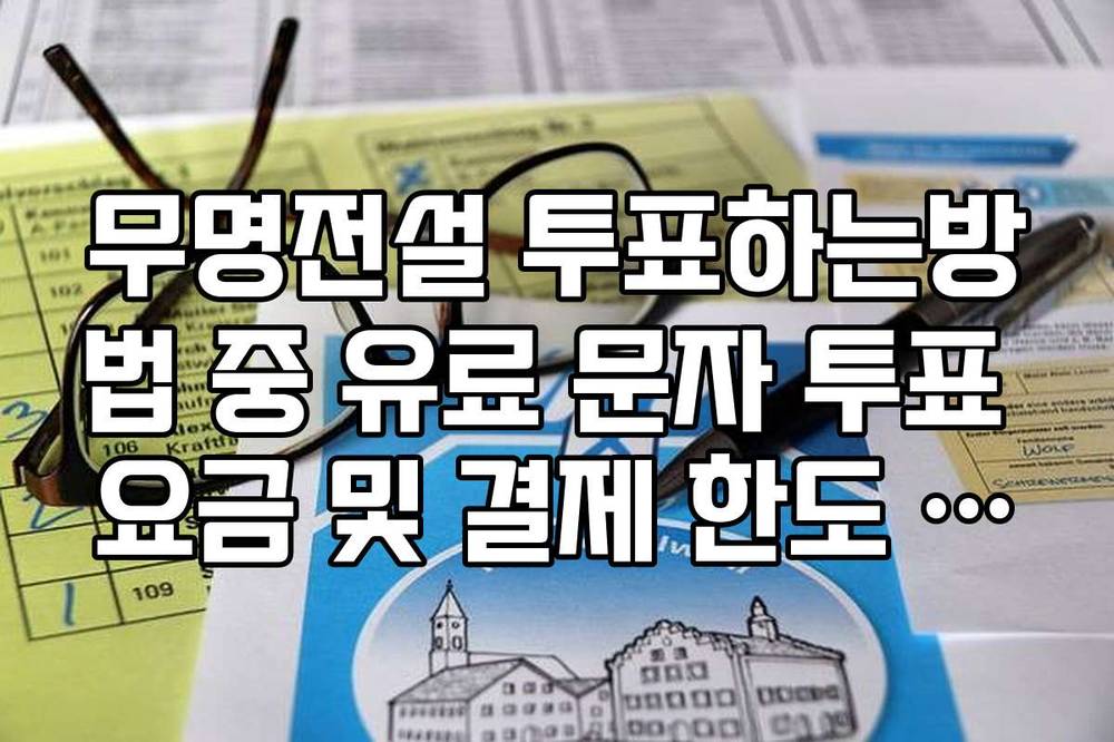 무명전설 투표하는방법 중 유료 문자 투표 요금 및 결제 한도 정리