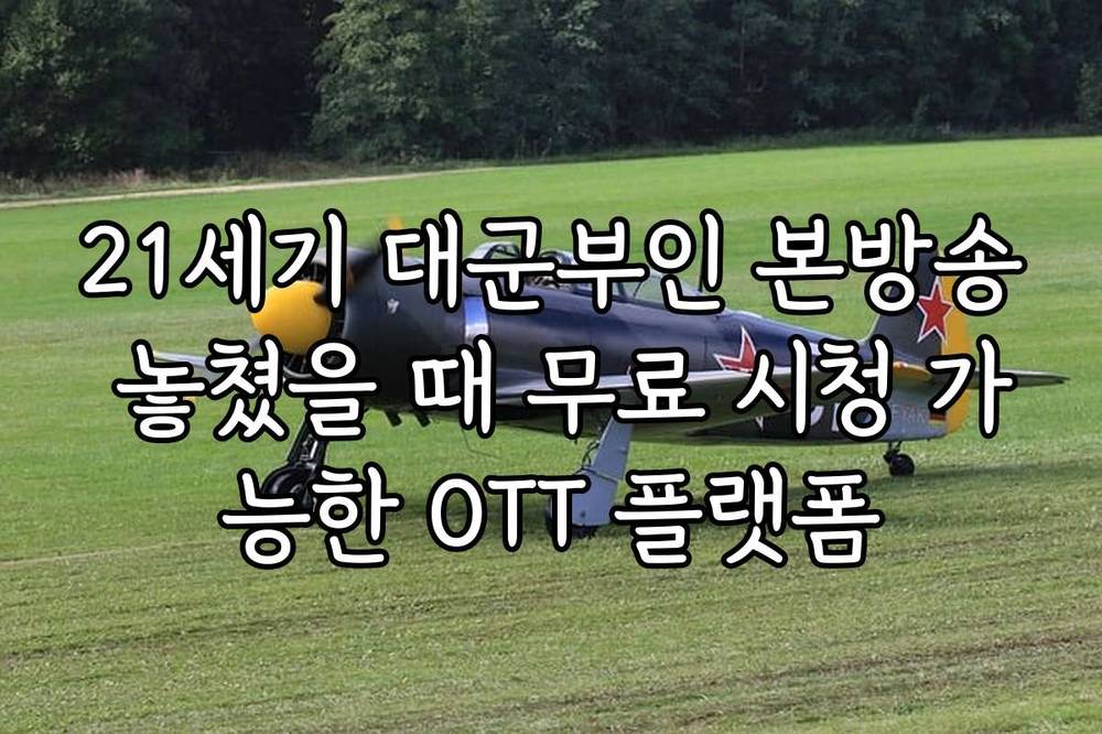 21세기 대군부인 본방송 놓쳤을 때 무료 시청 가능한 OTT 플랫폼