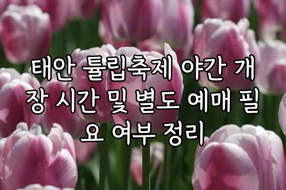 태안 튤립축제 야간 개장 시간 및 별도 예매 필요 여부 정리