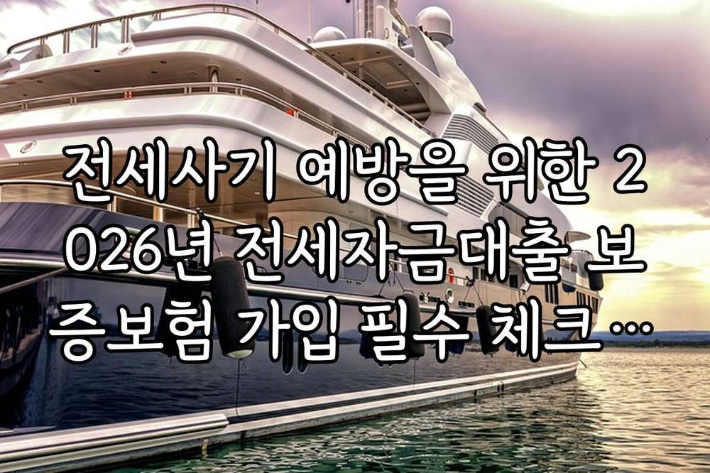전세사기 예방을 위한 2026년 전세자금대출 보증보험 가입 필수 체크리스트
