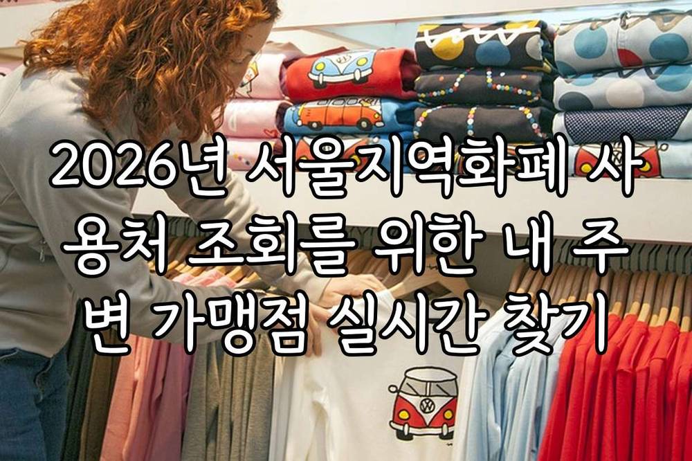 2026년 서울지역화폐 사용처 조회를 위한 내 주변 가맹점 실시간 찾기