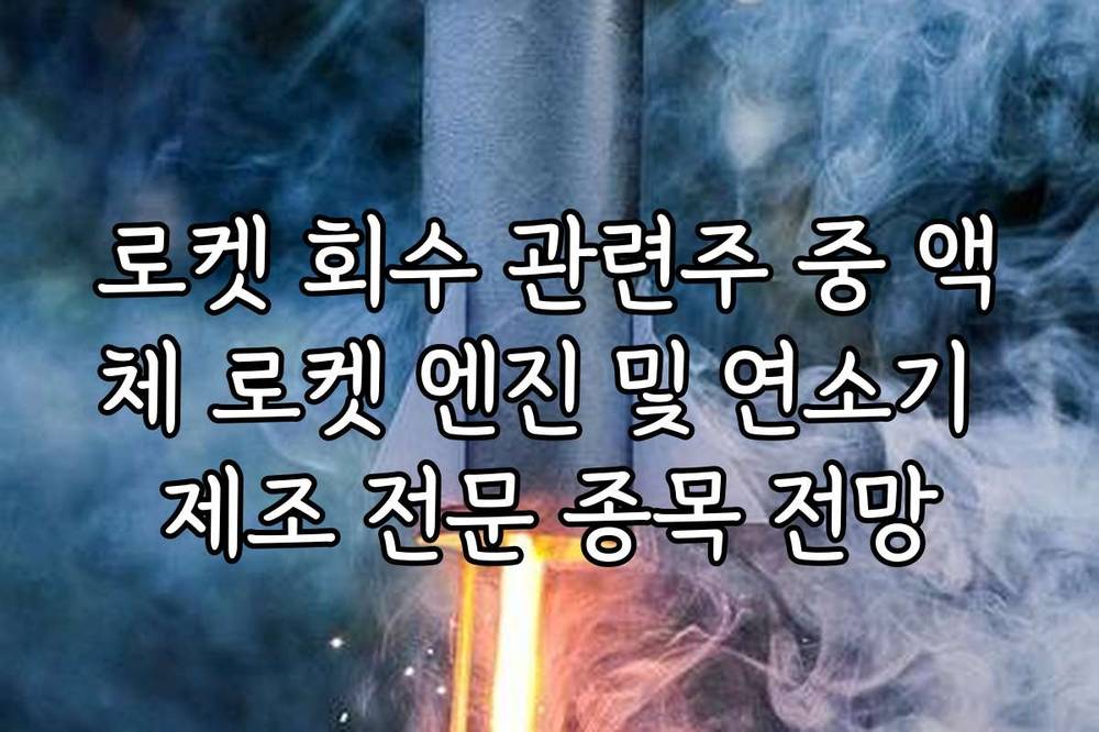 로켓 회수 관련주 중 액체 로켓 엔진 및 연소기 제조 전문 종목 전망