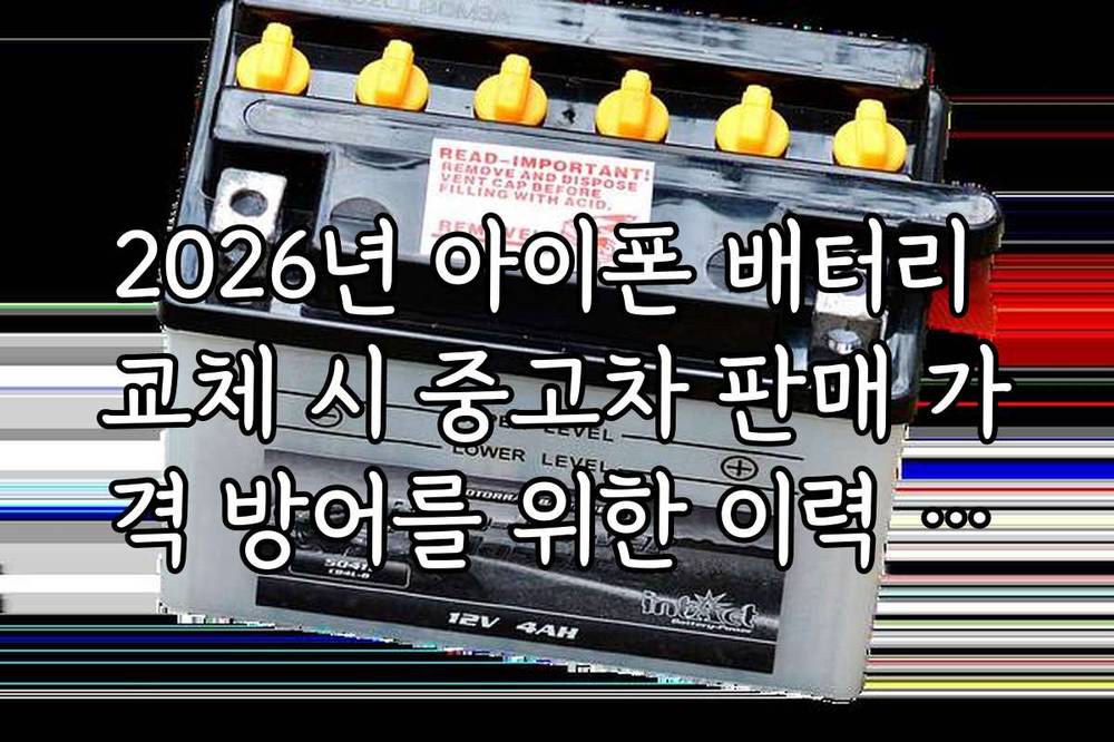 2026년 아이폰 배터리 교체 시 중고차 판매 가격 방어를 위한 이력 관리