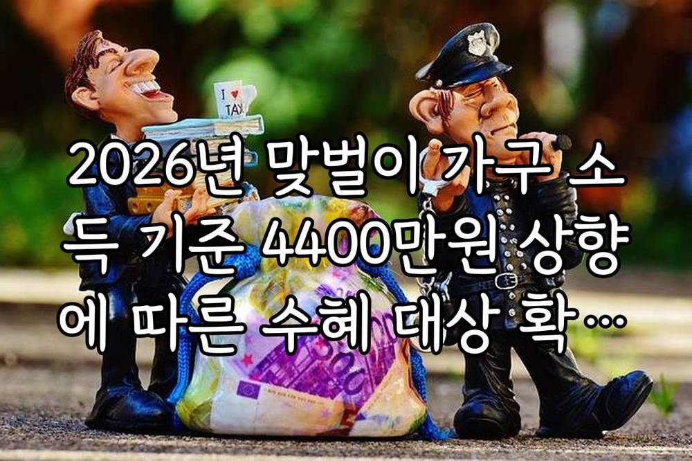 2026년 맞벌이 가구 소득 기준 4400만원 상향에 따른 수혜 대상 확인법