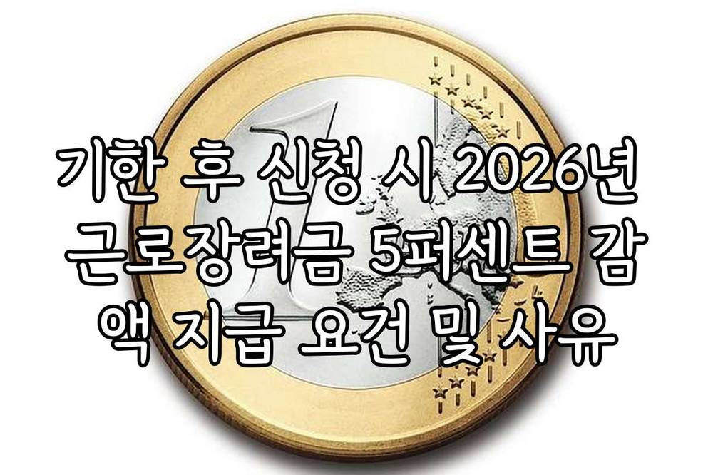 기한 후 신청 시 2026년 근로장려금 5퍼센트 감액 지급 요건 및 사유