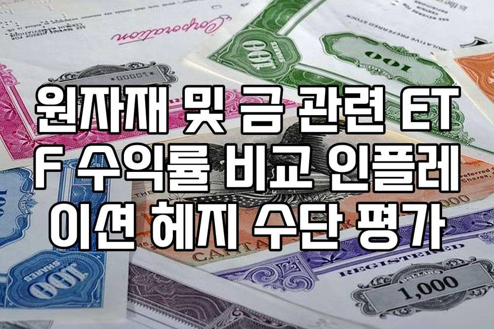 원자재 및 금 관련 ETF 수익률 비교 인플레이션 헤지 수단 평가