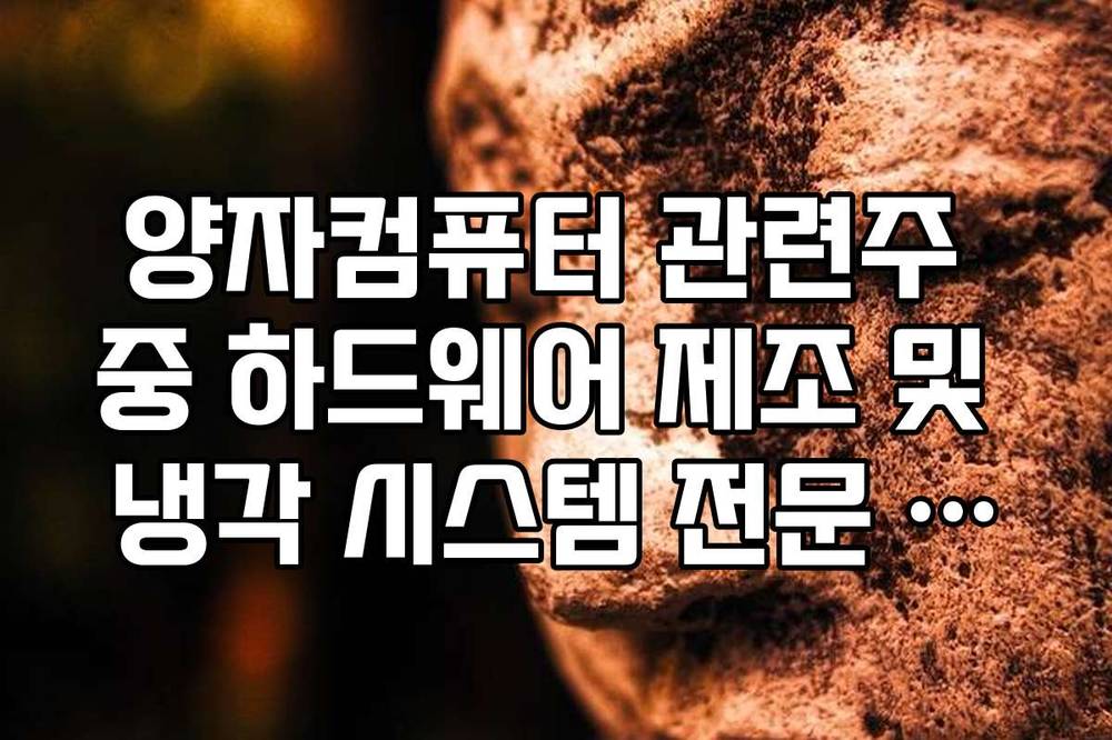 양자컴퓨터 관련주 중 하드웨어 제조 및 냉각 시스템 전문 기업 분석