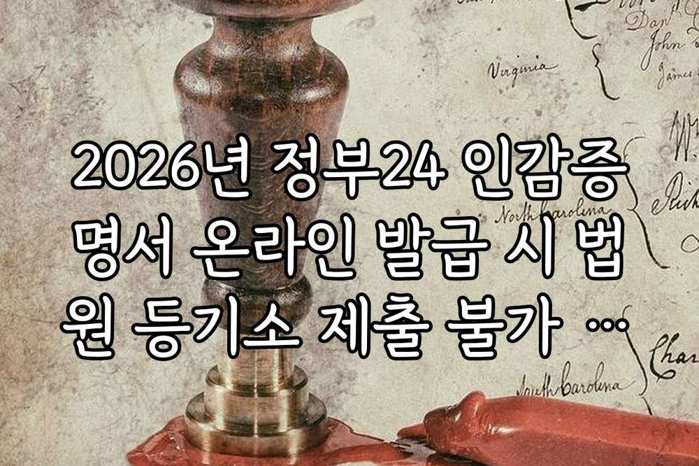 2026년 정부24 인감증명서 온라인 발급 시 법원 등기소 제출 불가 사유