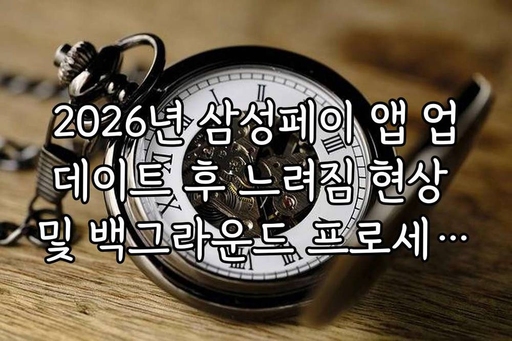 2026년 삼성페이 앱 업데이트 후 느려짐 현상 및 백그라운드 프로세스 정리