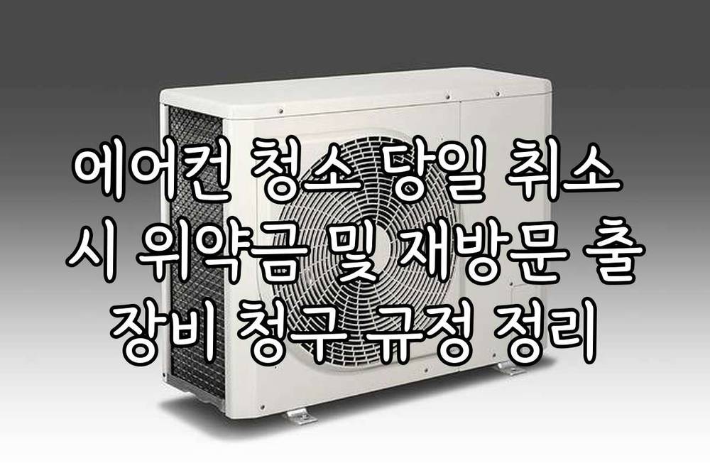에어컨 청소 당일 취소 시 위약금 및 재방문 출장비 청구 규정 정리