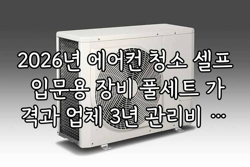 2026년 에어컨 청소 셀프 입문용 장비 풀세트 가격과 업체 3년 관리비 비교