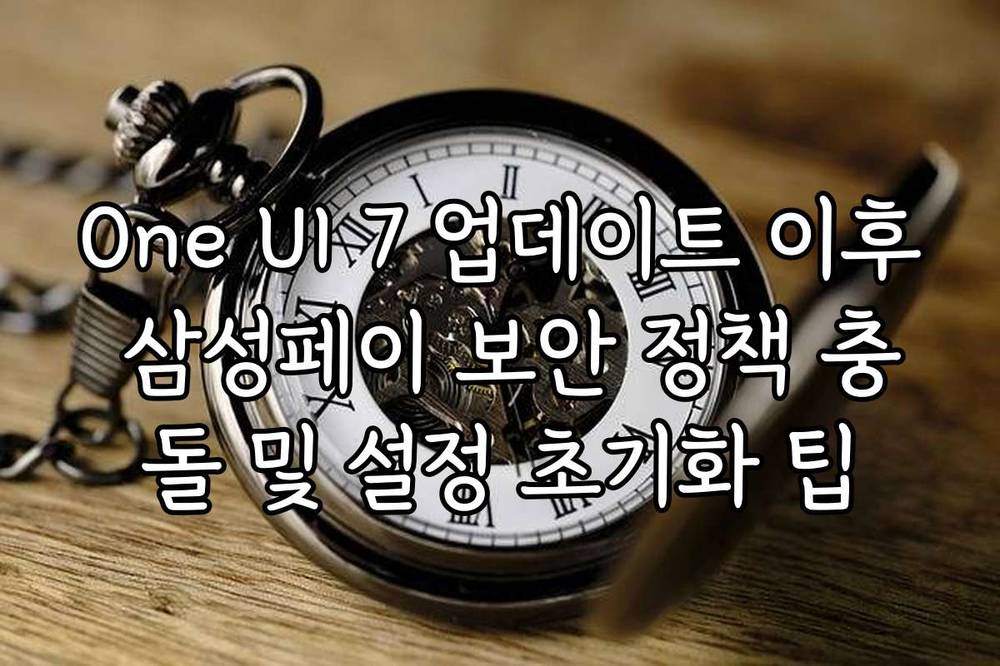 One UI 7 업데이트 이후 삼성페이 보안 정책 충돌 및 설정 초기화 팁