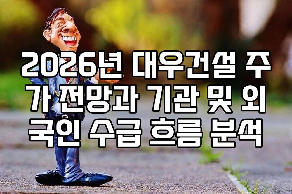 2026년 대우건설 주가 전망과 기관 및 외국인 수급 흐름 분석