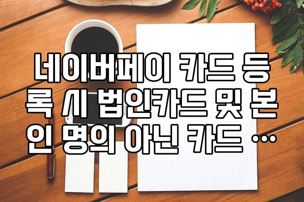 네이버페이 카드 등록 시 법인카드 및 본인 명의 아닌 카드 등록 가능 여부