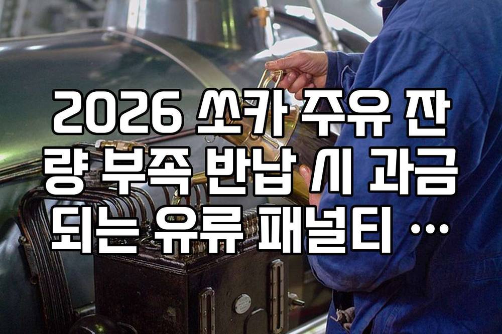 2026 쏘카 주유 잔량 부족 반납 시 과금되는 유류 패널티 면제 방법