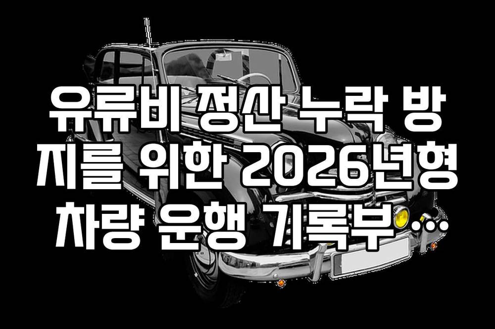 유류비 정산 누락 방지를 위한 2026년형 차량 운행 기록부 작성 요령