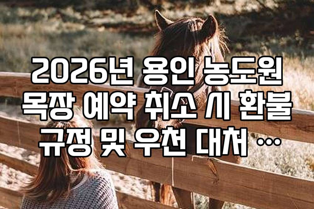 2026년 용인 농도원목장 예약 취소 시 환불 규정 및 우천 대처 가이드