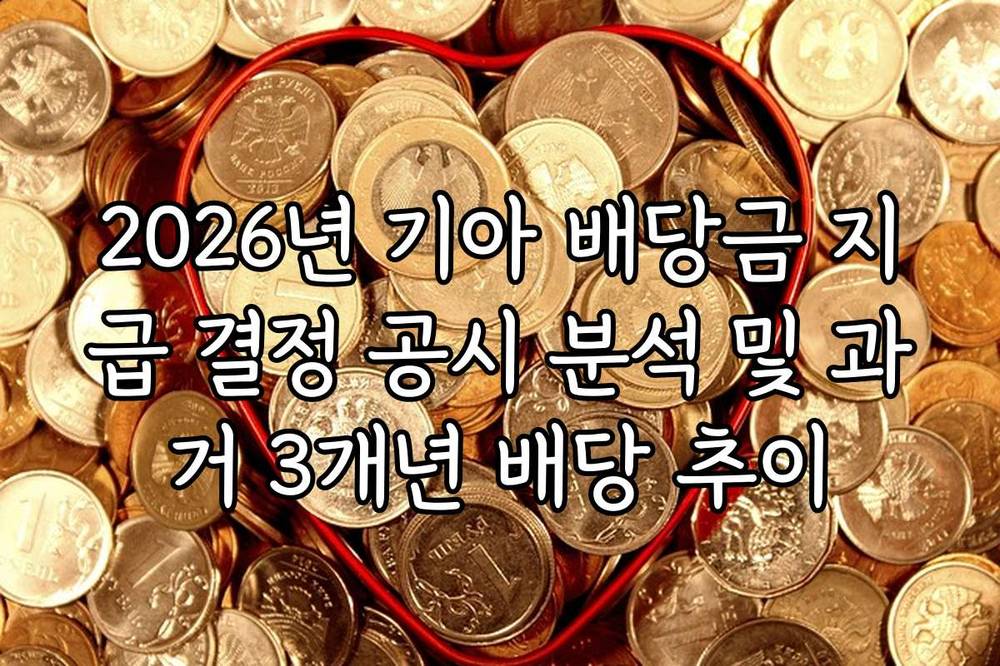 2026년 기아 배당금 지급 결정 공시 분석 및 과거 3개년 배당 추이